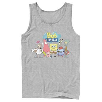 Men's Nickelodeon SpongeBob SquarePants Bob Esponja Happy Group Shot Graphic Tank Top