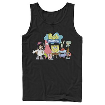 Men's Nickelodeon SpongeBob SquarePants Bob Esponja Happy Group Shot Graphic Tank Top