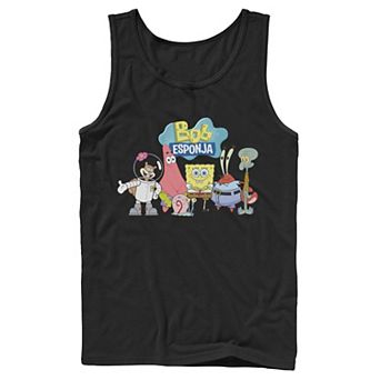 Men's Nickelodeon SpongeBob SquarePants Bob Esponja Happy Group Shot Graphic Tank Top