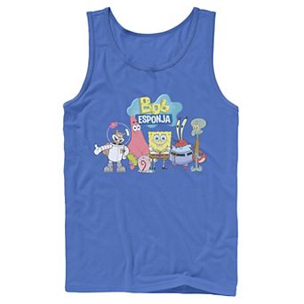 Men's Nickelodeon SpongeBob SquarePants Bob Esponja Happy Group Shot Graphic Tank Top