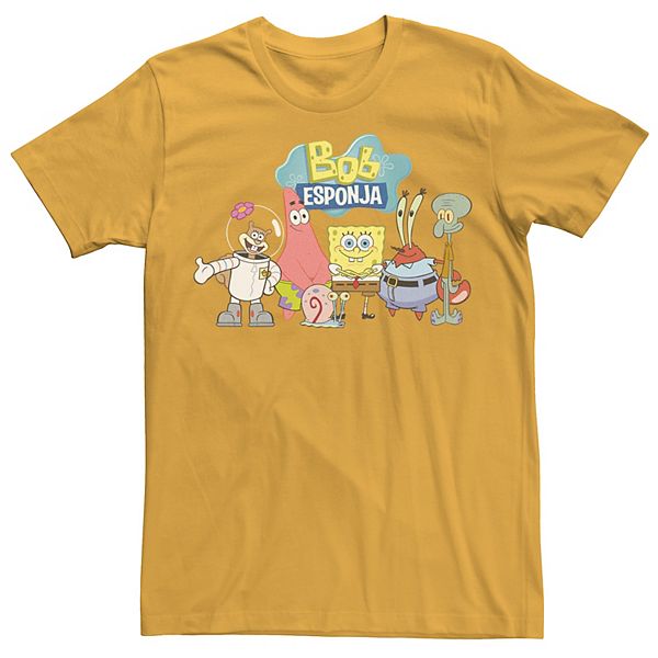 Men's Nickelodeon SpongeBob SquarePants Bob Esponja Happy Group Shot ...