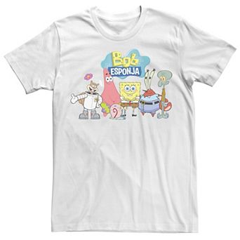 Men's Nickelodeon SpongeBob SquarePants Bob Esponja Happy Group Shot Graphic Tee