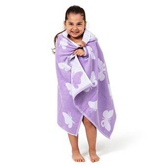 Linum Home Textiles Kids Butterfly Turkish Aegean Cotton Hooded Easy Bath & Beach Wrap