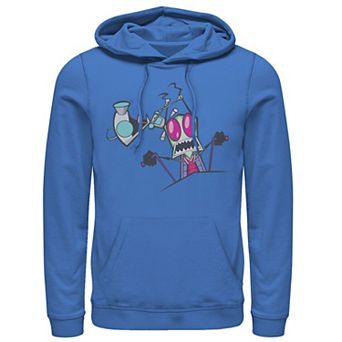 Men's Nickelodeon Invader Zim Gir Pulling Zim's Antennas Portrait Graphic Hoodie