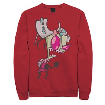 Men's Nickelodeon Invader Zim Menacing Laugh Tired Gir Portrait Graphic Fleece Pullover