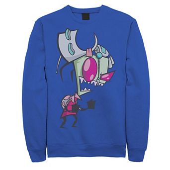 Men's Nickelodeon Invader Zim Menacing Laugh Tired Gir Portrait Graphic Fleece Pullover