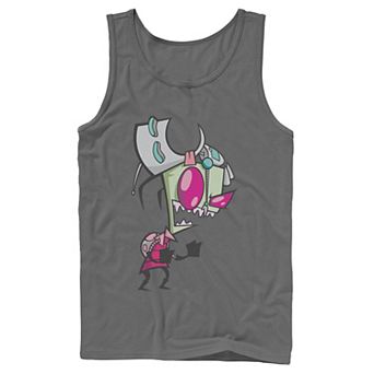 Men's Nickelodeon Invader Zim Menacing Laugh Tired Gir Portrait Graphic Graphic Tank Top