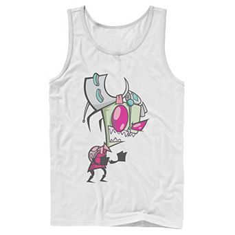 Men's Nickelodeon Invader Zim Menacing Laugh Tired Gir Portrait Graphic Graphic Tank Top