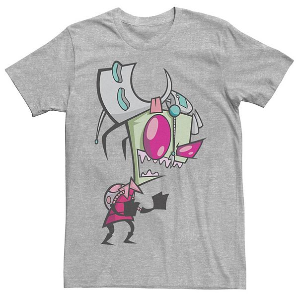 Men's Nickelodeon Invader Zim Menacing Laugh Tired Gir Portrait Graphic Tee