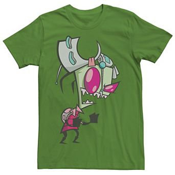 Men's Nickelodeon Invader Zim Menacing Laugh Tired Gir Portrait Graphic Tee