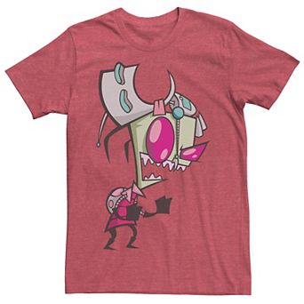 Men's Nickelodeon Invader Zim Menacing Laugh Tired Gir Portrait Graphic Tee