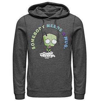 Men's Nickelodeon Invader Zim Gir Somebody Needs A Hug Sad Portait Graphic Hoodie
