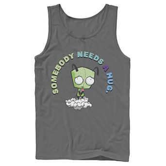Men's Nickelodeon Invader Zim Gir Somebody Needs A Hug Sad Portrait Graphic Graphic Tank Top