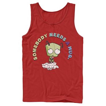 Men's Nickelodeon Invader Zim Gir Somebody Needs A Hug Sad Portrait Graphic Graphic Tank Top