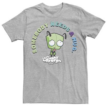 Men's Nickelodeon Invader Zim Gir Somebody Needs A Hug Sad Portrait Graphic Tee