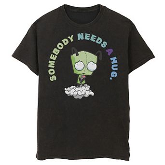 Men's Nickelodeon Invader Zim Gir Somebody Needs A Hug Sad Portrait Graphic Tee