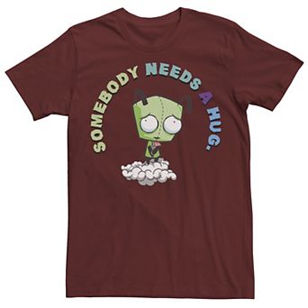 Men's Nickelodeon Invader Zim Gir Somebody Needs A Hug Sad Portrait Graphic Tee