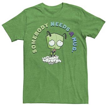 Men's Nickelodeon Invader Zim Gir Somebody Needs A Hug Sad Portrait Graphic Tee