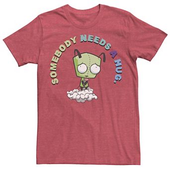 Men's Nickelodeon Invader Zim Gir Somebody Needs A Hug Sad Portrait Graphic Tee