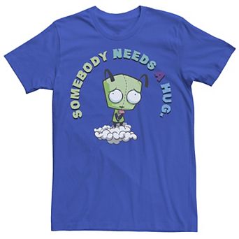 Men's Nickelodeon Invader Zim Gir Somebody Needs A Hug Sad Portrait Graphic Tee