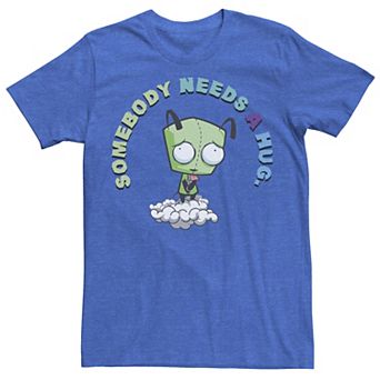 Men's Nickelodeon Invader Zim Gir Somebody Needs A Hug Sad Portrait Graphic Tee