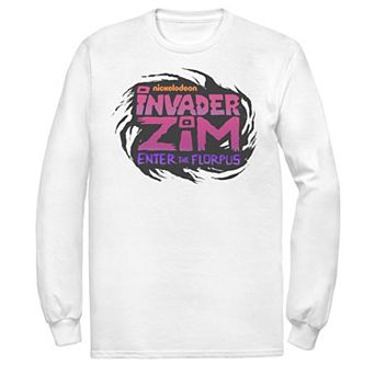 Men's Nickelodeon Invader Zim Enter Florpus Logo Long Sleeve Graphic Tee