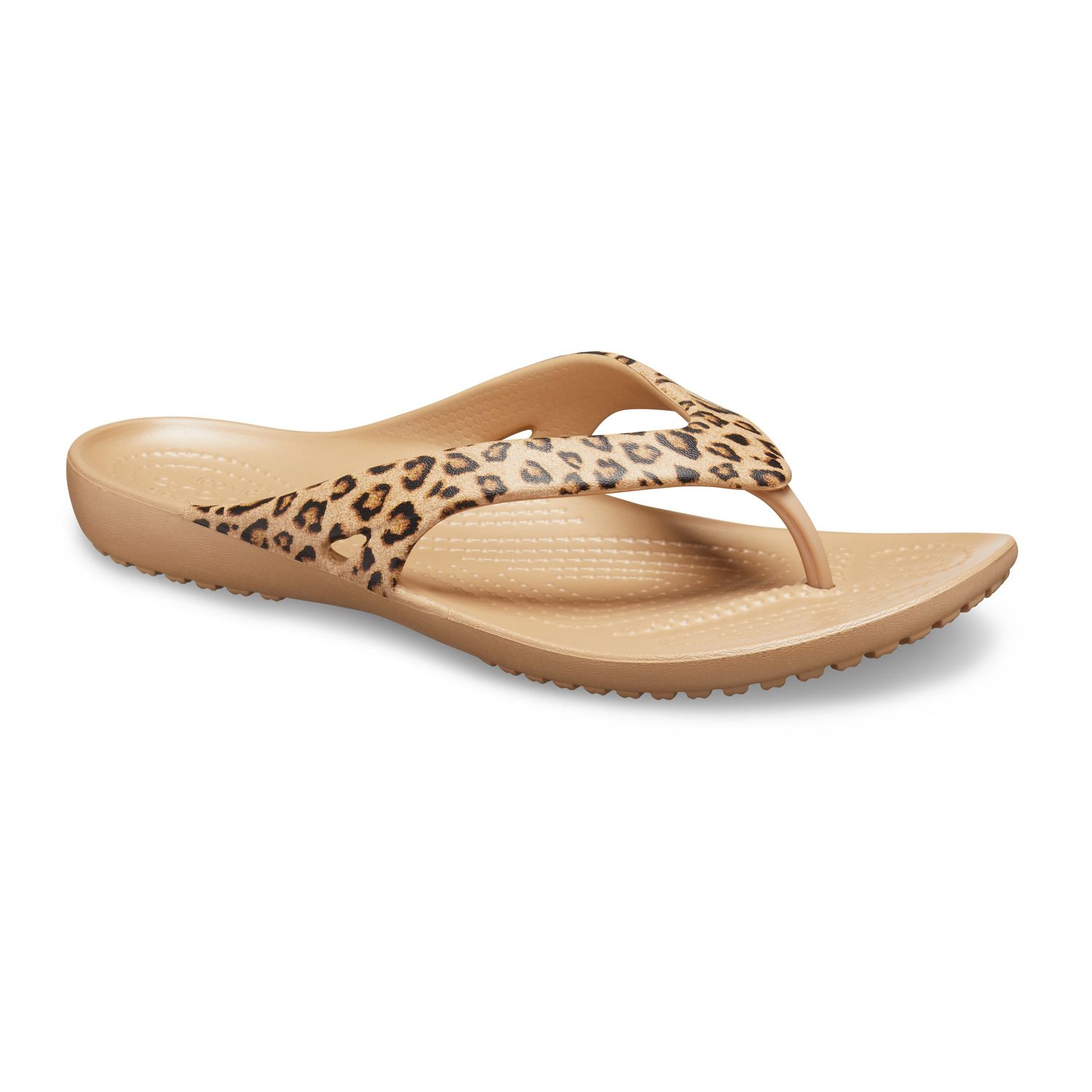 crocs flip flops leopard print