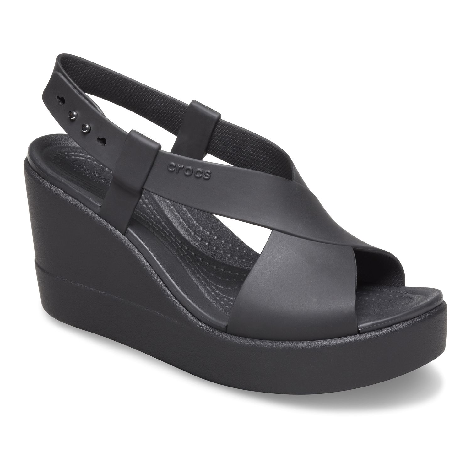 black platform sandals crocs