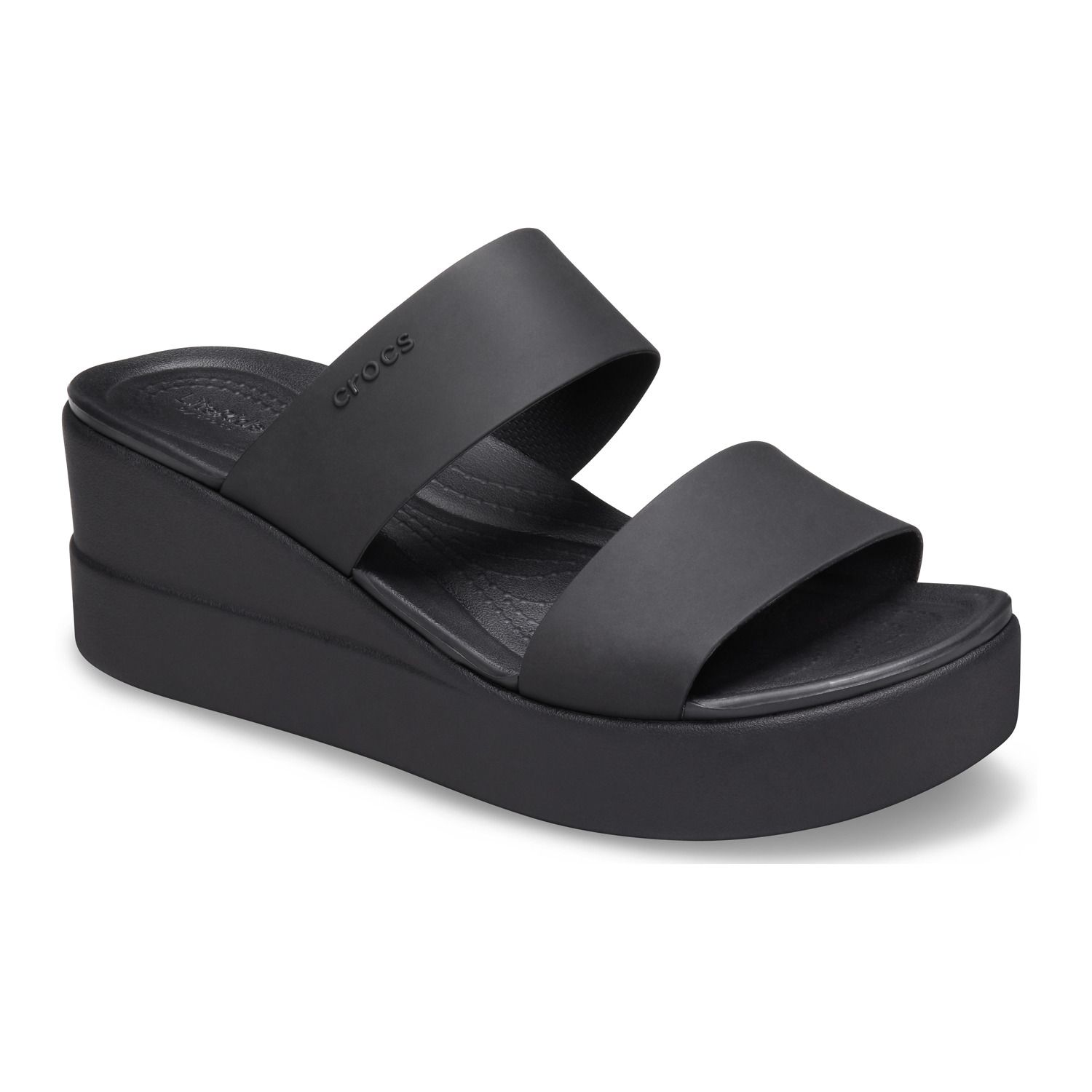 crocs black wedge sandals