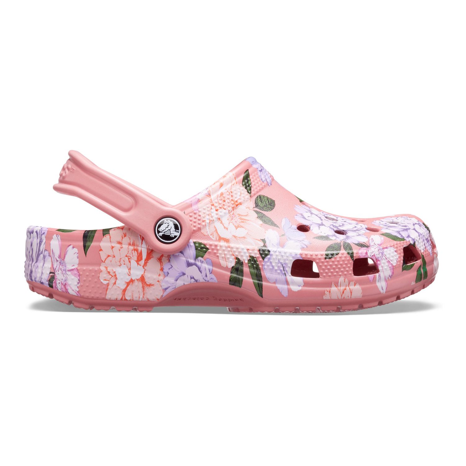 pink flower crocs