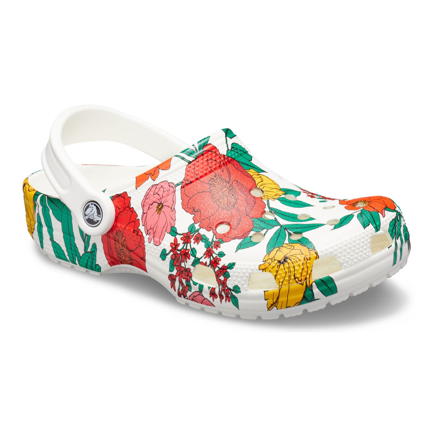 floral print crocs