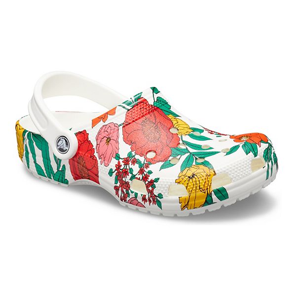 CROCS Women's Clog Ultra LightWeight Comfort Shoe Floral Graphic Design 