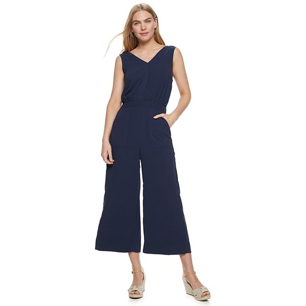 Women's Nine West Back Overlap Sleeveless Jumpsuit