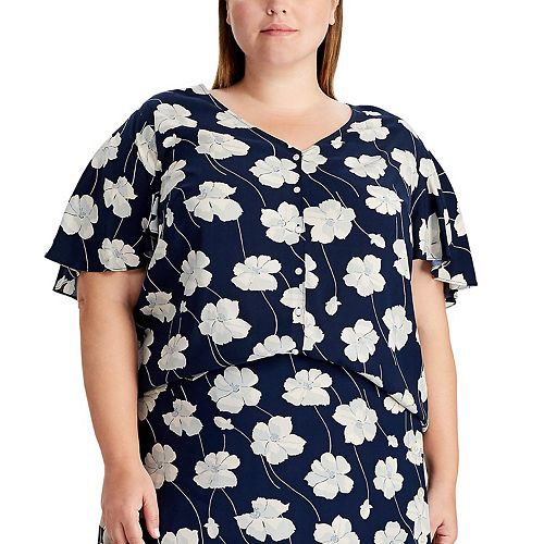 Plus Size Chaps Printed Blouse