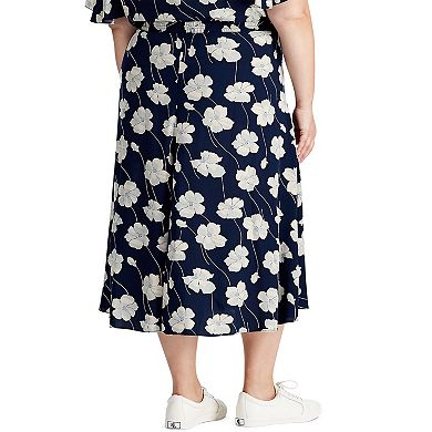 Plus Size Chaps Printed Skirt