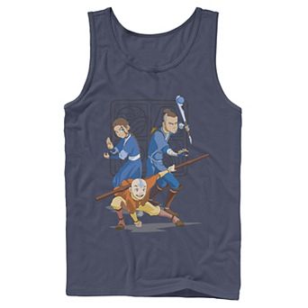 Men's Nickelodeon Avatar The Last Airbender Main Cast Group Shot Symbol Graphic Tank Top