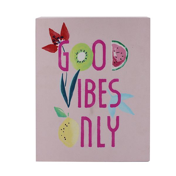 Sonoma Goods For Life Good Vibes Only Box Sign Art