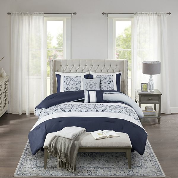 Madison Park Nikola 6 Piece Comforter Set With Coordinating Pillows