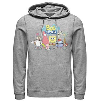 Men's Nickelodeon SpongeBob SquarePants Bob Esponja Happy Group Shot Graphic Hoodie