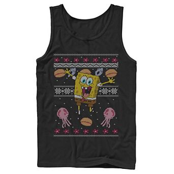 Men's Nickelodeon SpongeBob SquarePants Jellyfish Ugly Christmas Graphic Tank Top