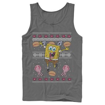 Men's Nickelodeon SpongeBob SquarePants Jellyfish Ugly Christmas Graphic Tank Top