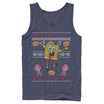 Men's Nickelodeon SpongeBob SquarePants Jellyfish Ugly Christmas Graphic Tank Top