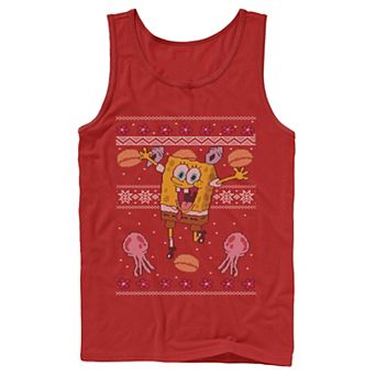 Men's Nickelodeon SpongeBob SquarePants Jellyfish Ugly Christmas Graphic Tank Top