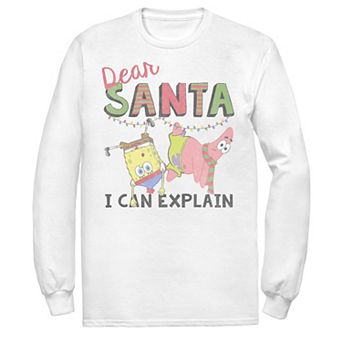 Men's Nickelodeon SpongeBob SquarePants Santa I Can Explain Long Sleeve Graphic Tee