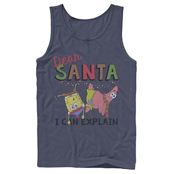 Men's Nickelodeon SpongeBob SquarePants Santa I Can Explain Graphic Tank Top