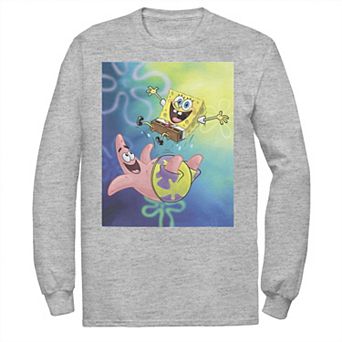 Men's Nickelodeon Spongebob Squarepants Patricks Star Best Buddies Long Sleeve Graphic Tee