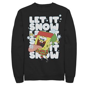 Men's Nickelodeon Spongebob Squarepants Let It Snow Let It Snow Let It Snow Graphic Fleece Pullover