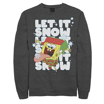 Men's Nickelodeon Spongebob Squarepants Let It Snow Let It Snow Let It Snow Graphic Fleece Pullover