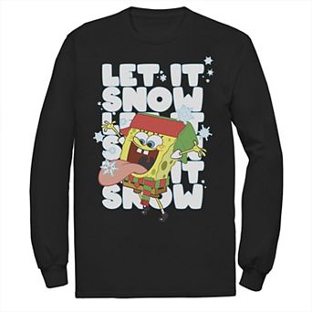 Men's Nickelodeon Spongebob Squarepants Let It Snow Let It Snow Let It Snow Long Sleeve Graphic Tee