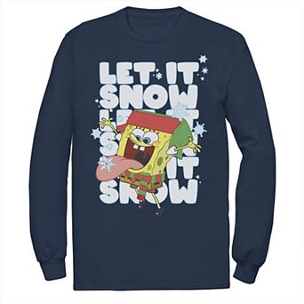 Men's Nickelodeon Spongebob Squarepants Let It Snow Let It Snow Let It Snow Long Sleeve Graphic Tee